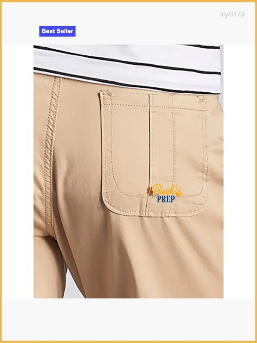 Relaxed Fit Cargo Bermuda Shorts with Knit Waist, 10" Inseam, Lightweight Denim - Picture 4 of 5